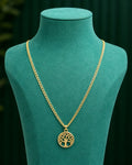 Diamond-Cut Chain with Tree of Life Charm 10K