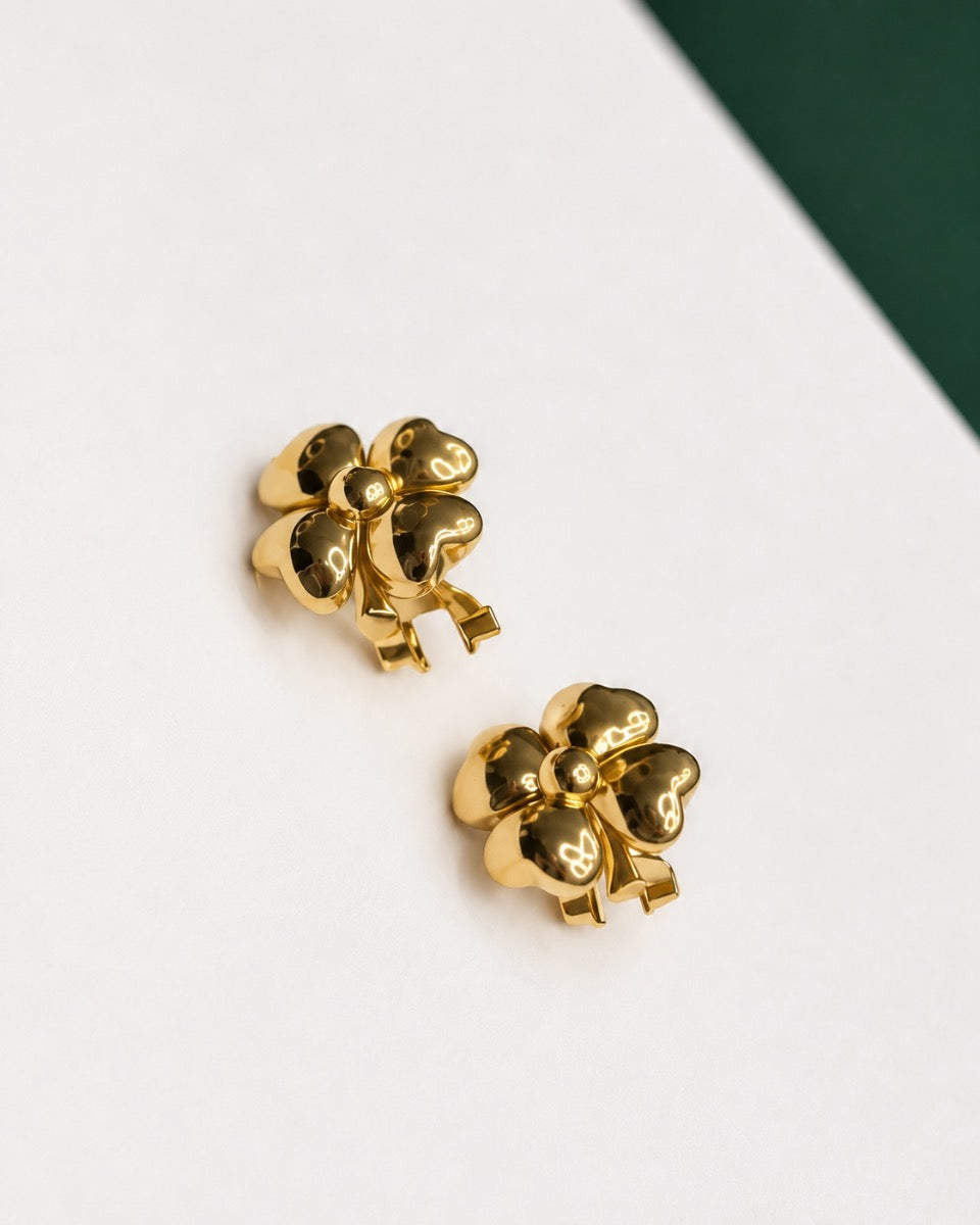 Flower Earrings with Omega Clasp