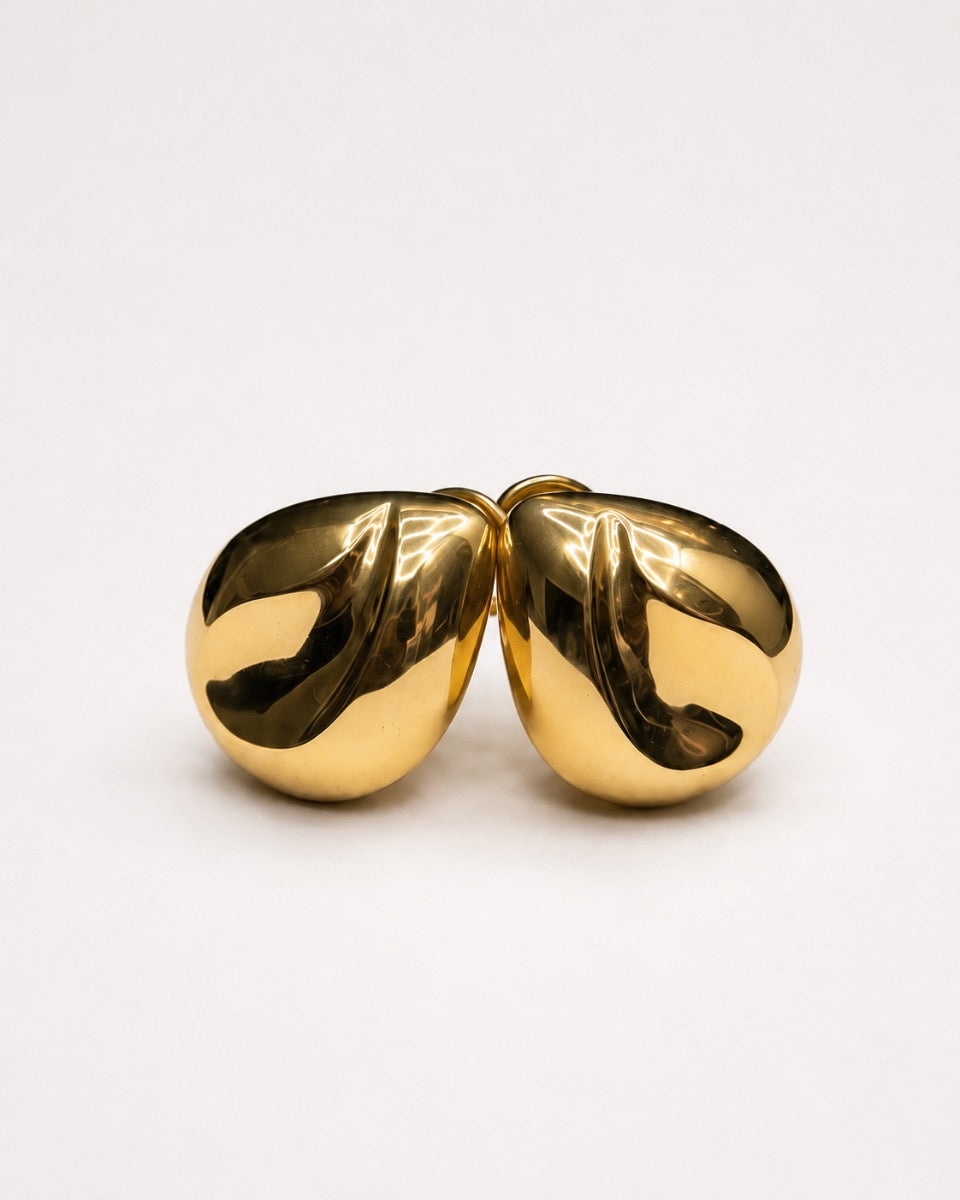 Oval Earrings 10K with Omega Clasp