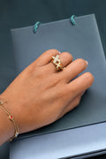 Two Flowers Women's Ring 10K