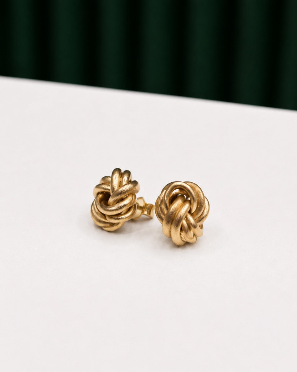 Knot Earrings with Butterfly Clasp 10K