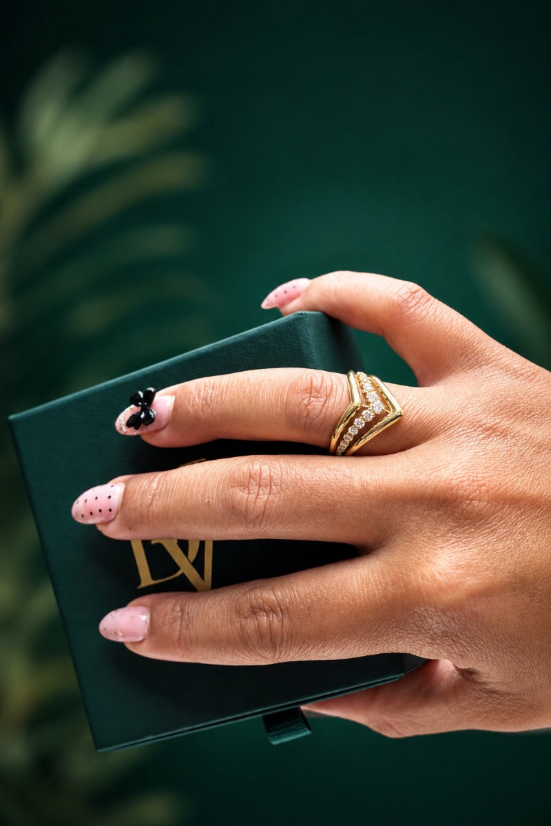 Triangle Cubic Zirconia Ring 10K