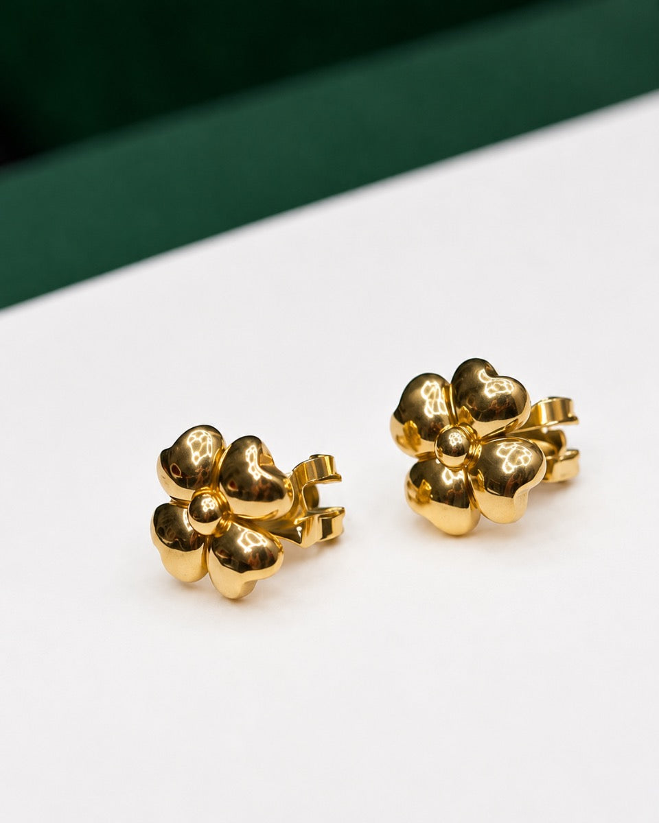 Flower Earrings with Omega Clasp