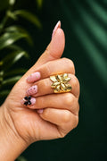 Large Flower Women's Ring 10K